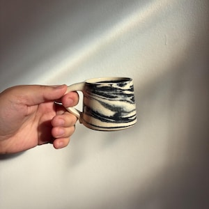 black marbled espresso mug