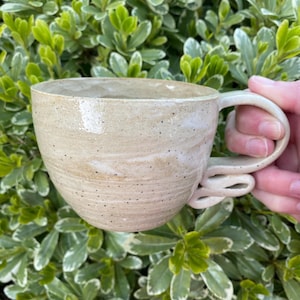Marbled Ceramic Tea Cup with Handle for Tea and Coffee | Handmade Wheel Thrown Ceramics